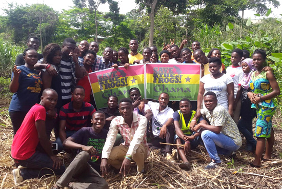 SAVE THE FROGS! Ghana KNUST Chapter Members Are On A Frog Saving Spree