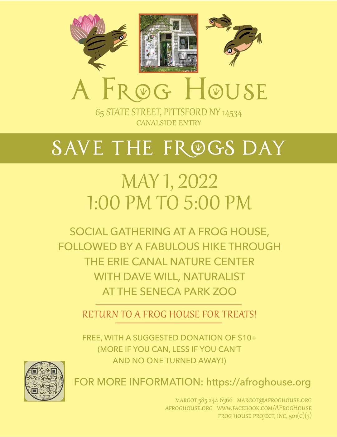 A Frog House Save the Frogs Day 2022 Flyer