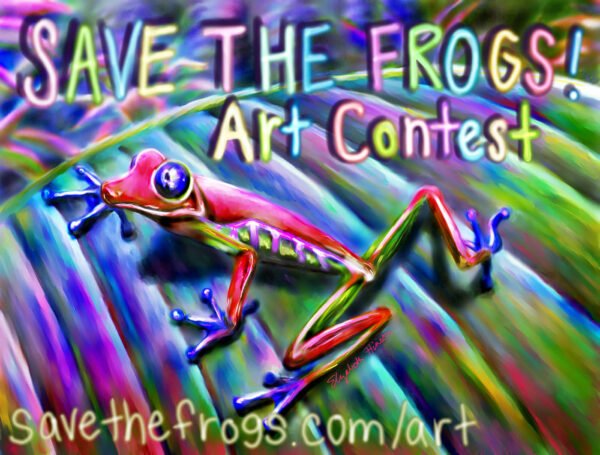 SAVE THE FROGS! Art Contest Icon Beth Hinson Neon Frog
