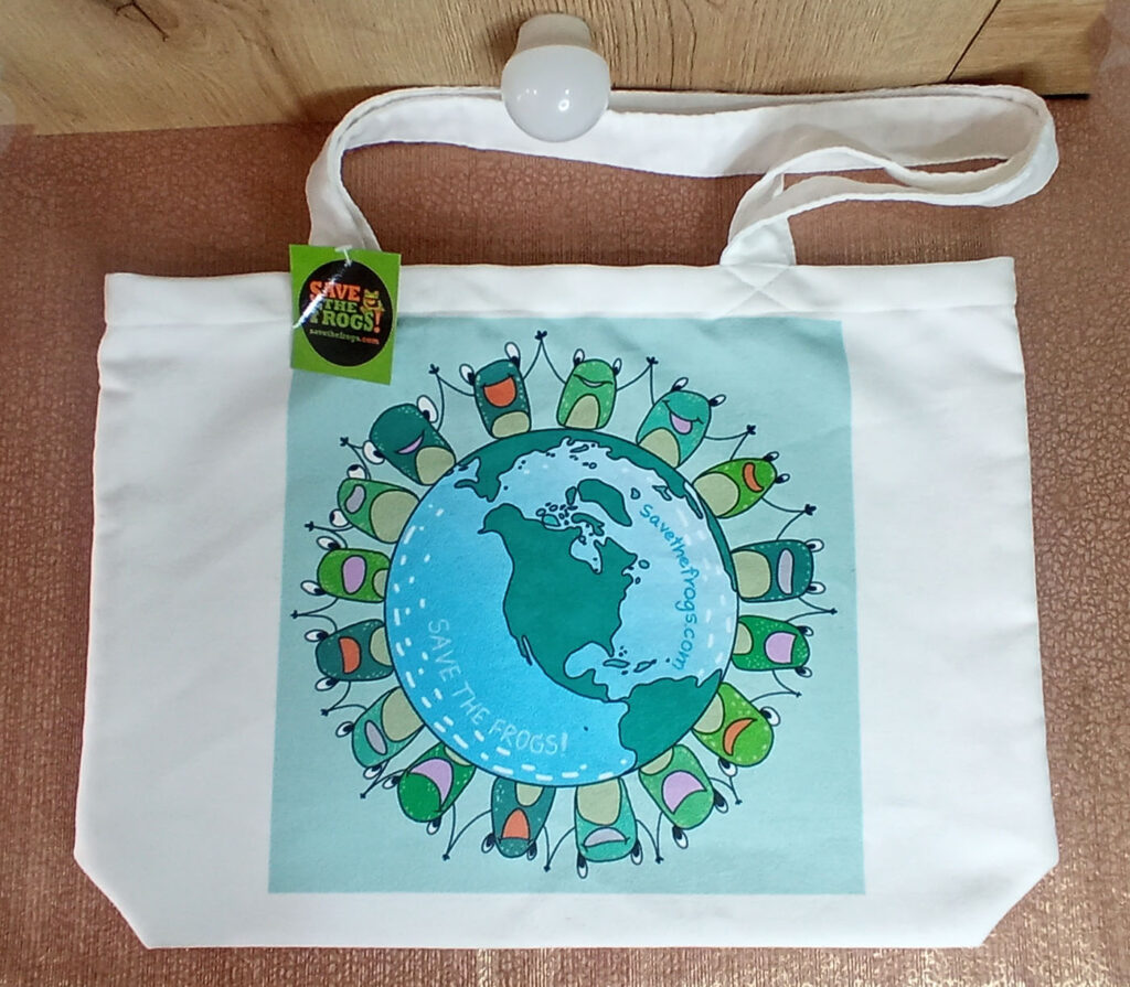 Canvas Tote Bags - Frogs All Around The World Front