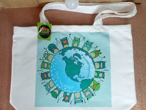 Canvas Tote Bags - Frogs All Around The World Front