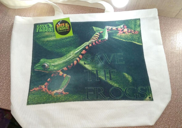 Canvas Tote Outstretched Frog Front a 1