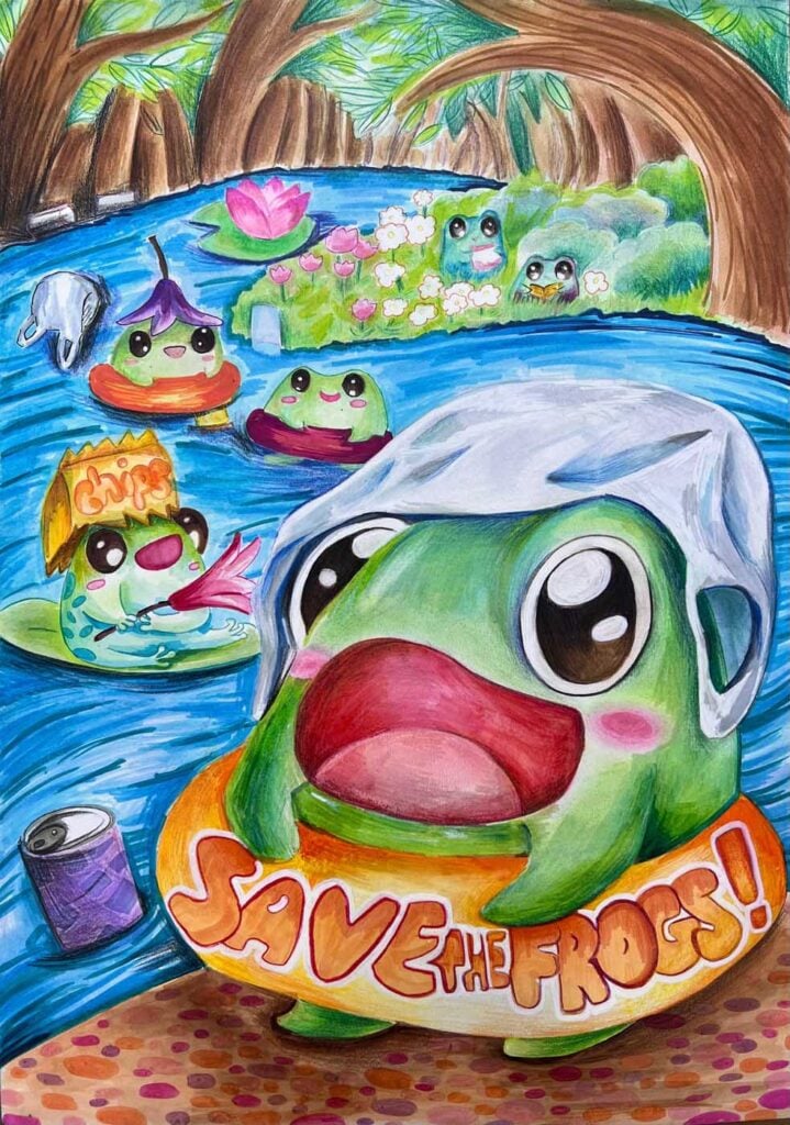 Claire-Chan-Singapore-2025-Save-The-Frogs-Art-Contest-2nd-Place