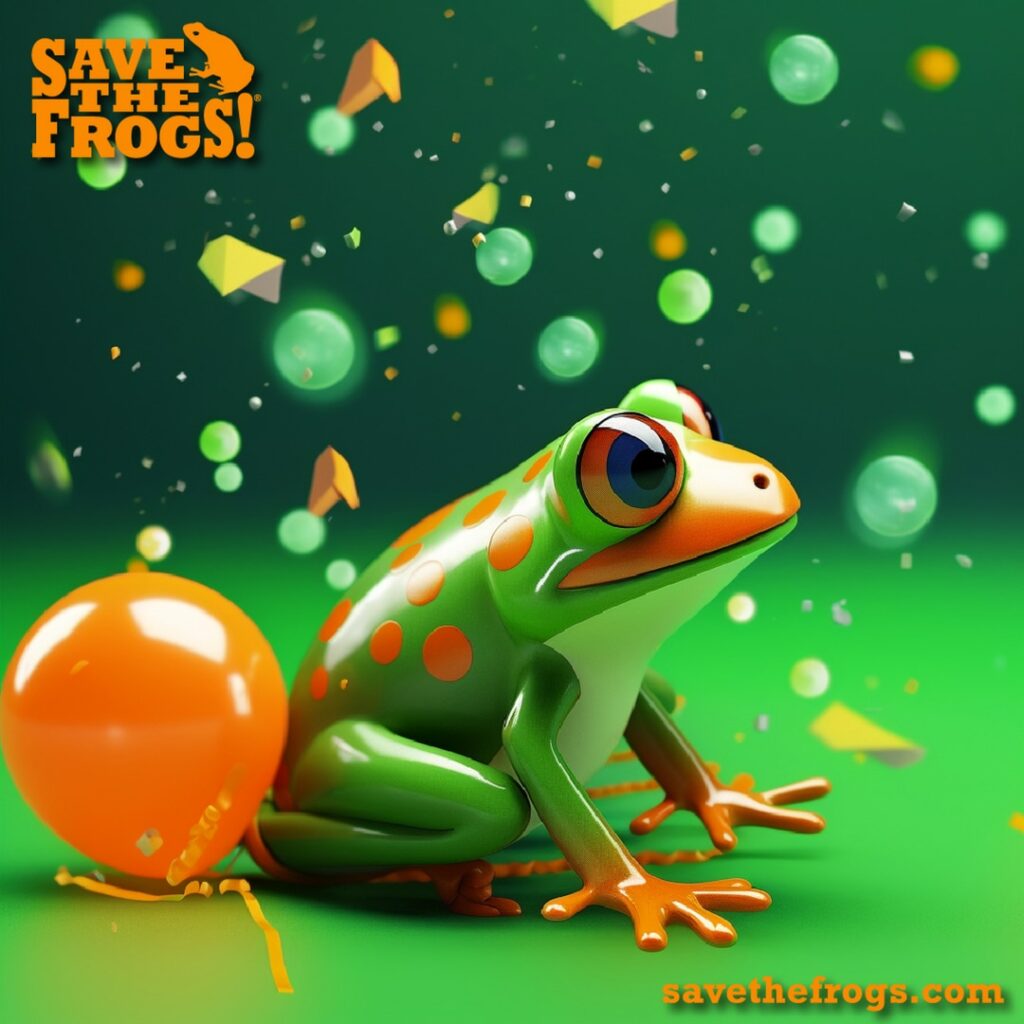 Fun Orange and Green Frogs - Midjourney Art Kerry Kriger