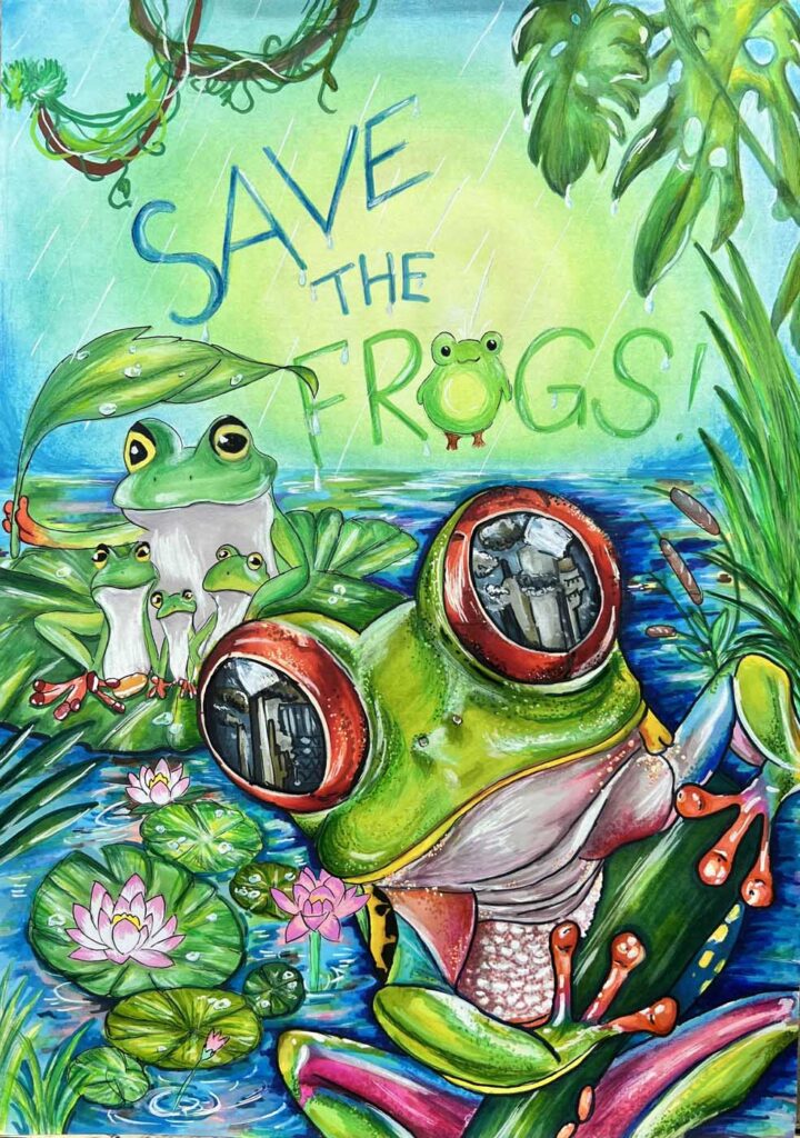 Jingtong-Zhou-Singapore-2025-Save-The-Frogs-Art-Contest-Finalist-With-Extra-Honors