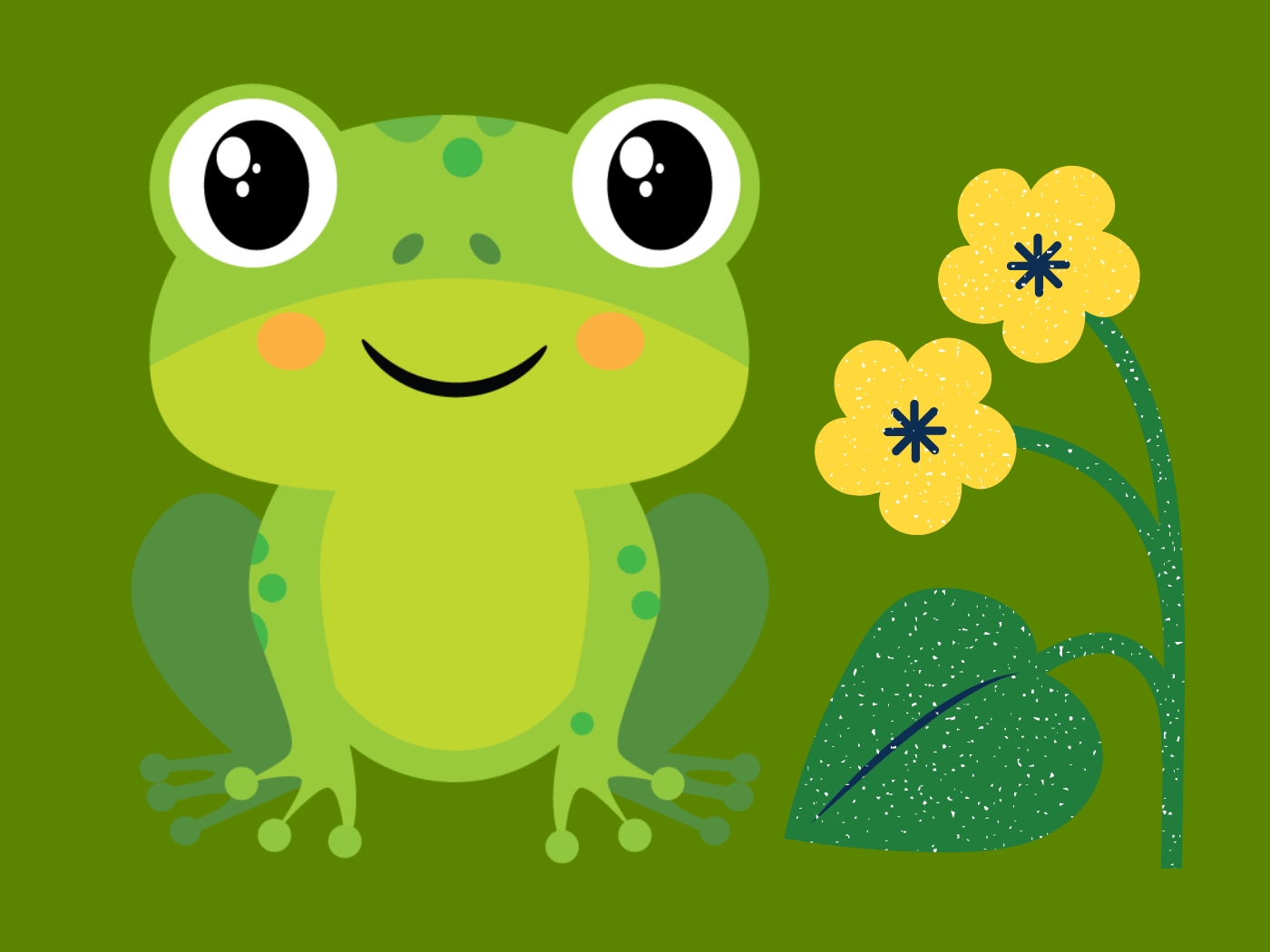 Just A Frog And Flowers 1