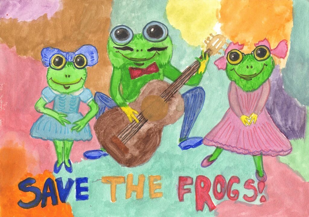 Nastya Malyutina 11 นักดนตรี 2011 การประกวดศิลปะ Save The Frogs 1400