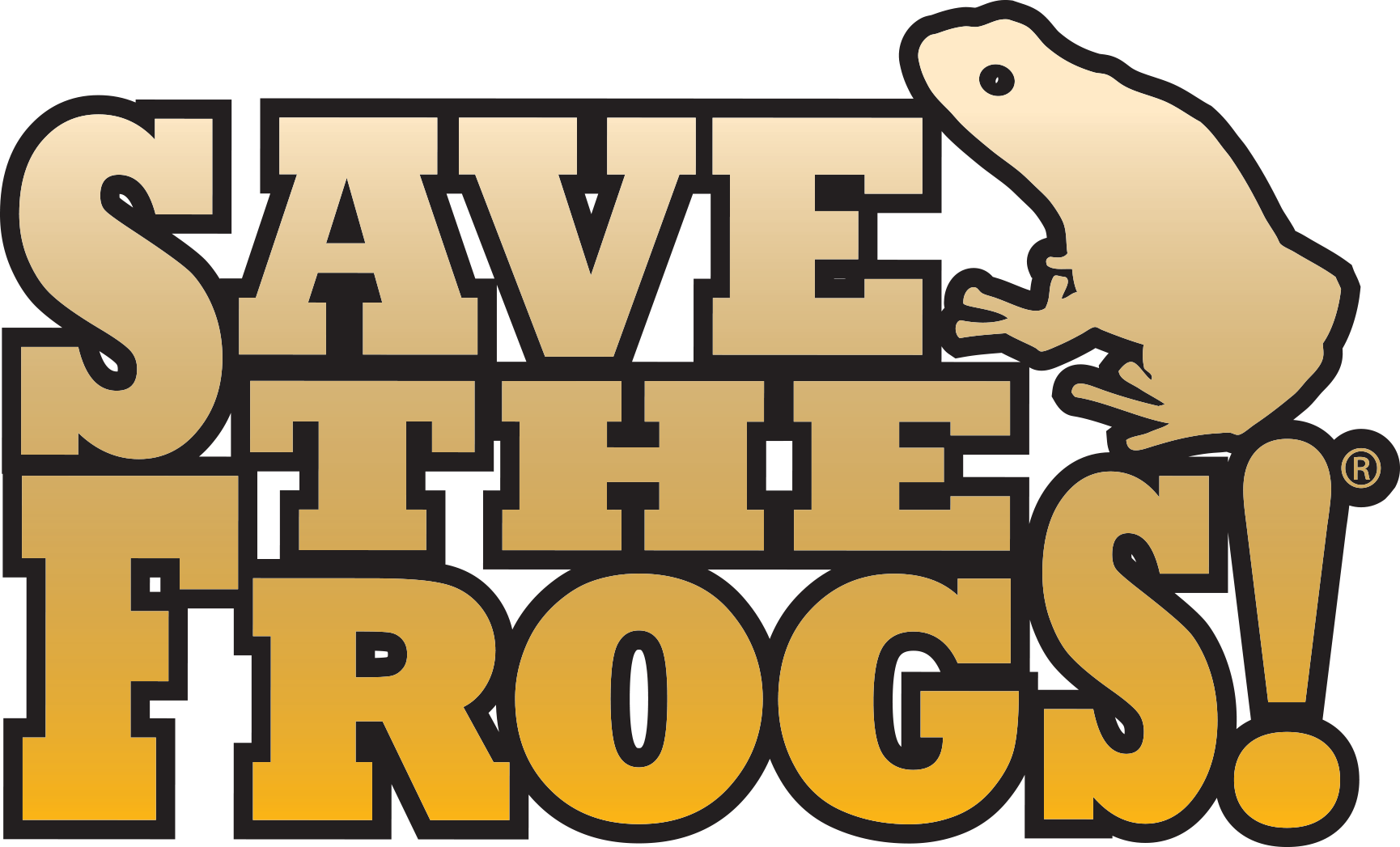 Save The Frogs One Color Logo Thick Border