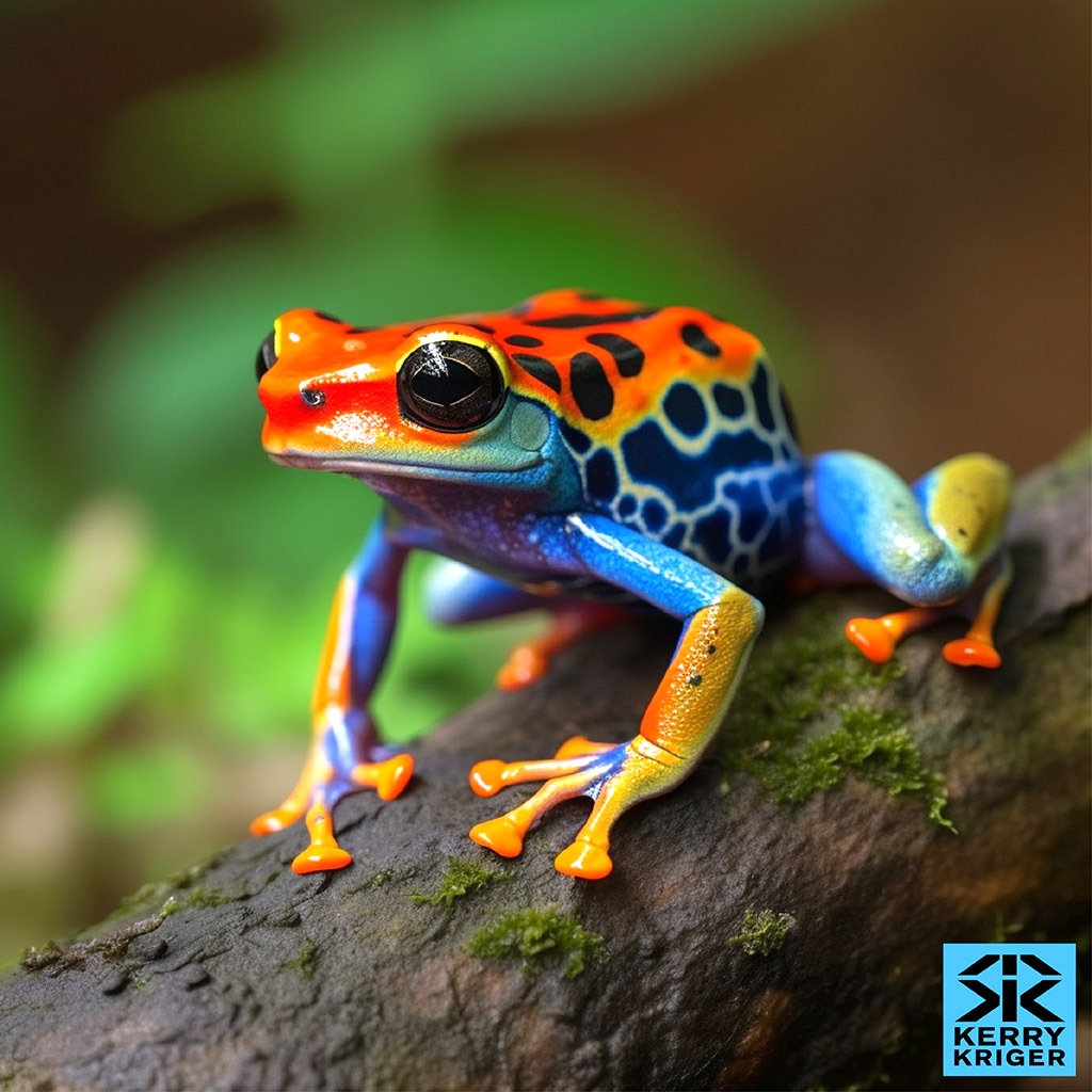 Rainbow Poison Dart Frog Midjourney Art Kerry Kriger