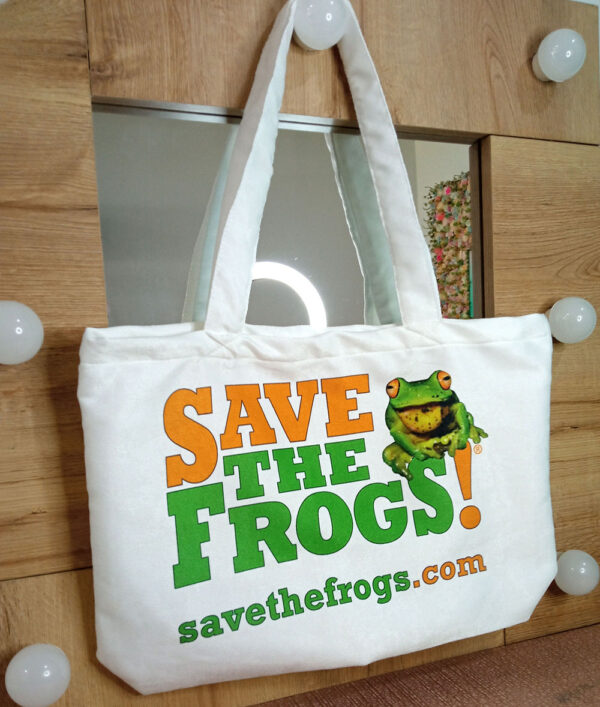 Save The Frogs Canvas Tote Bags - Back Logo