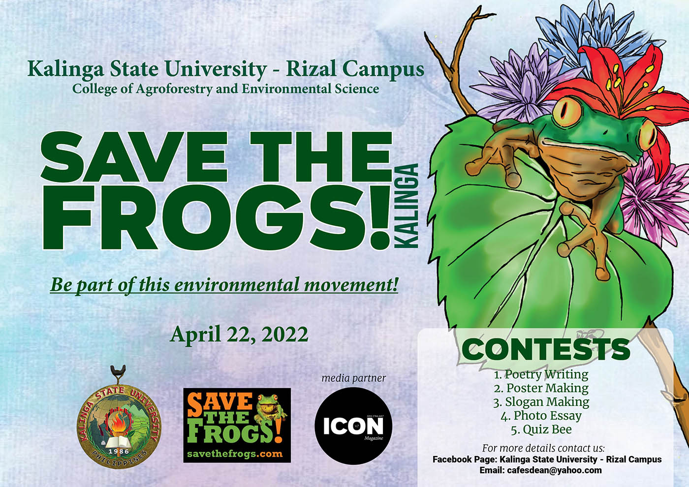 Save The Frogs Day 2022 - Flyer - Kalinga Philippines 1400