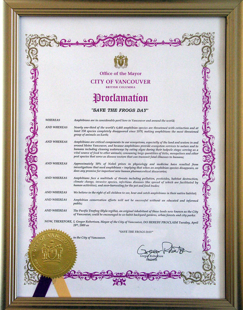 day-proclamation-vancouver-bc-canada-2009-gregor-robertson-save-the-frogs