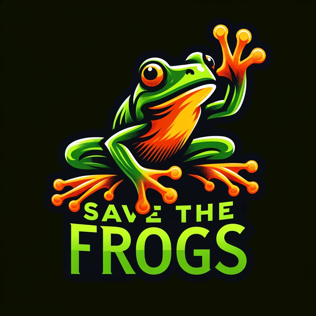 frog art kerry kriger dall-e logo save the frogs