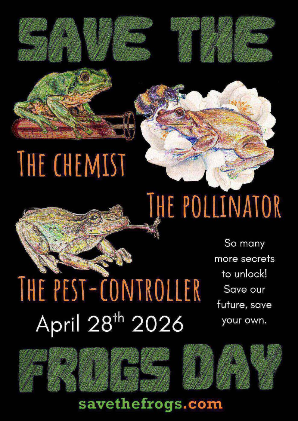 Save The Frogs Day flyer by Karen Backhouse, Honorable Mention