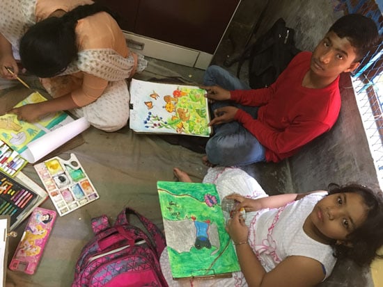 kolkata rahara nibedita 2018 niños pintando 5