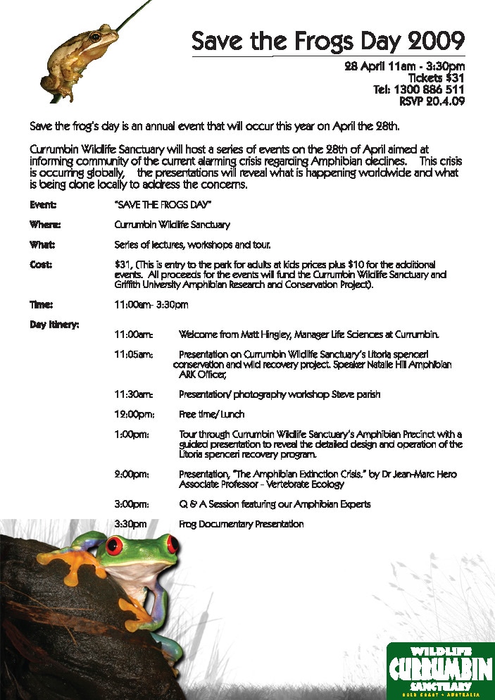 Save the frogs day 2009 currumbin wildlife sanctuary australia marc hero 2