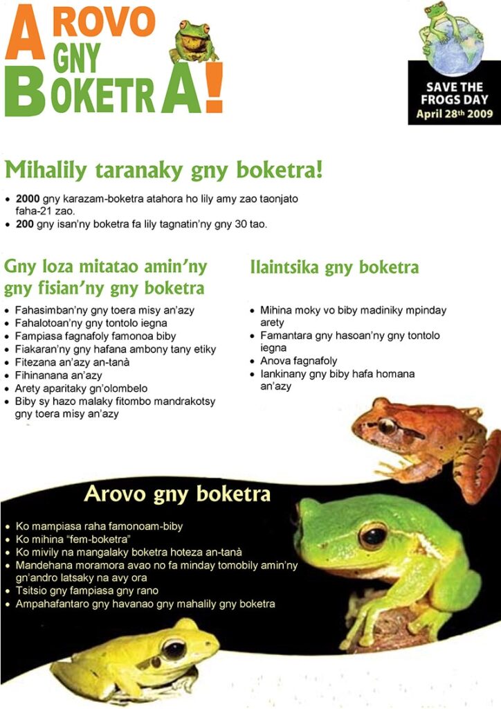 Save the frogs day 2009 malagasy poster page 2
