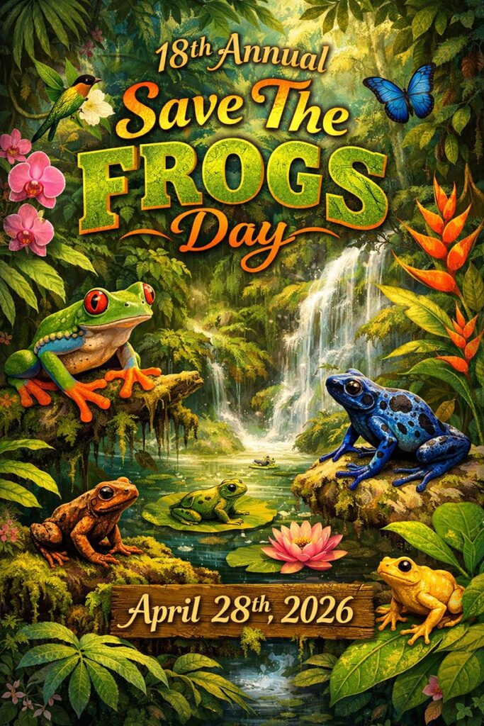 Save The Frogs Day 2026 Icon Rainforest Frog Art Kerry Kriger