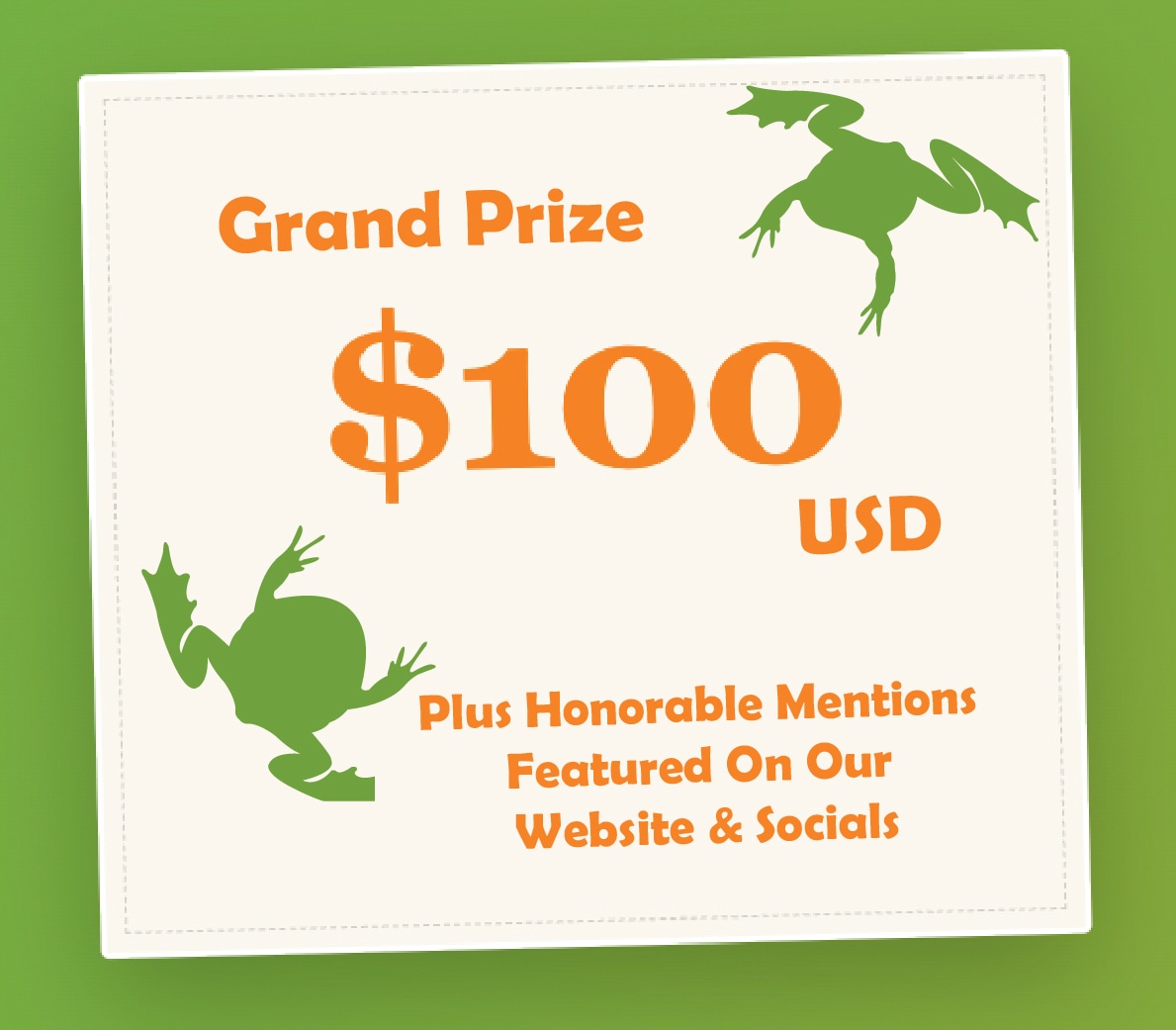 Save The Frogs Day Flyer Contest Cash Prize 2026