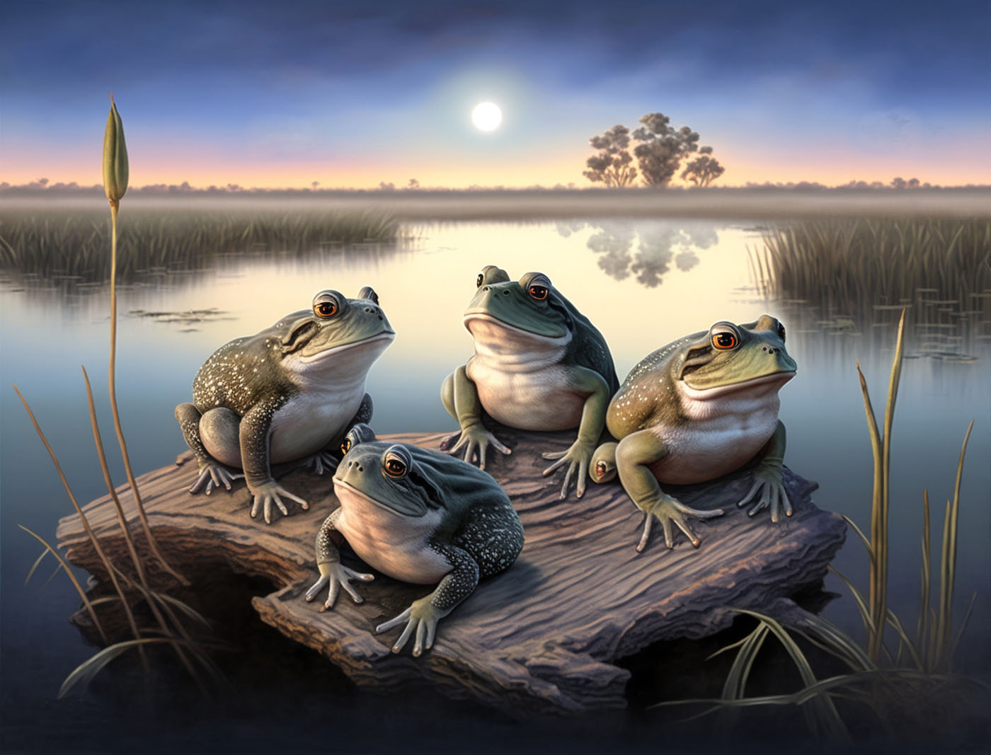 walk on wildside frogs midjourney kerry kriger art four frogs wetlands